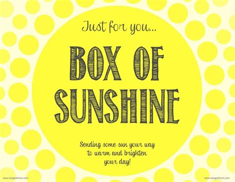 Little Box Of Sunshine Printable
